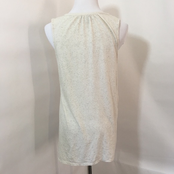 Lucky Brand Ivory Burnt Orange V Neck Tank Top M - Picture 5 of 6